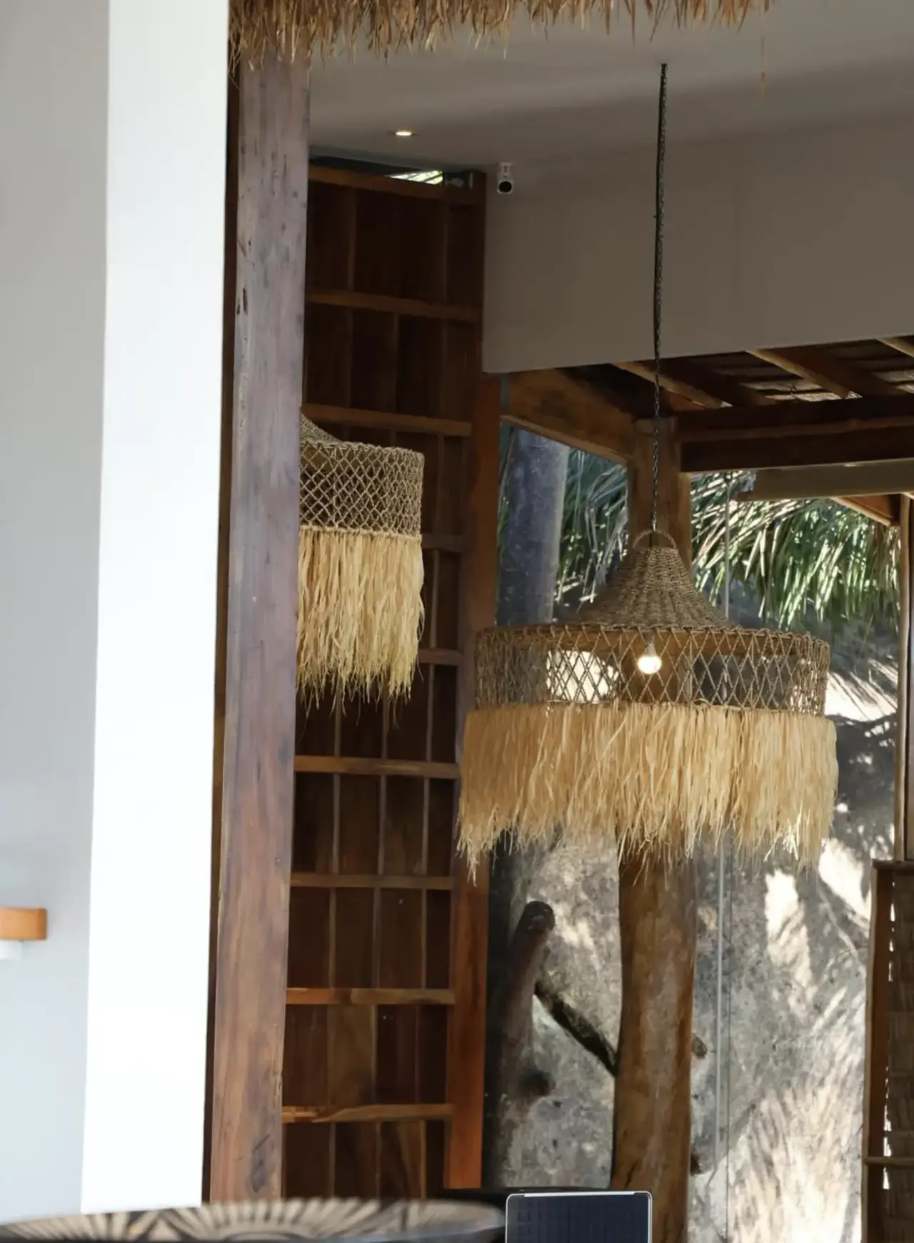 Bohemian decor at Secret Mountain vegan and seafood restaurant Koh Phangan