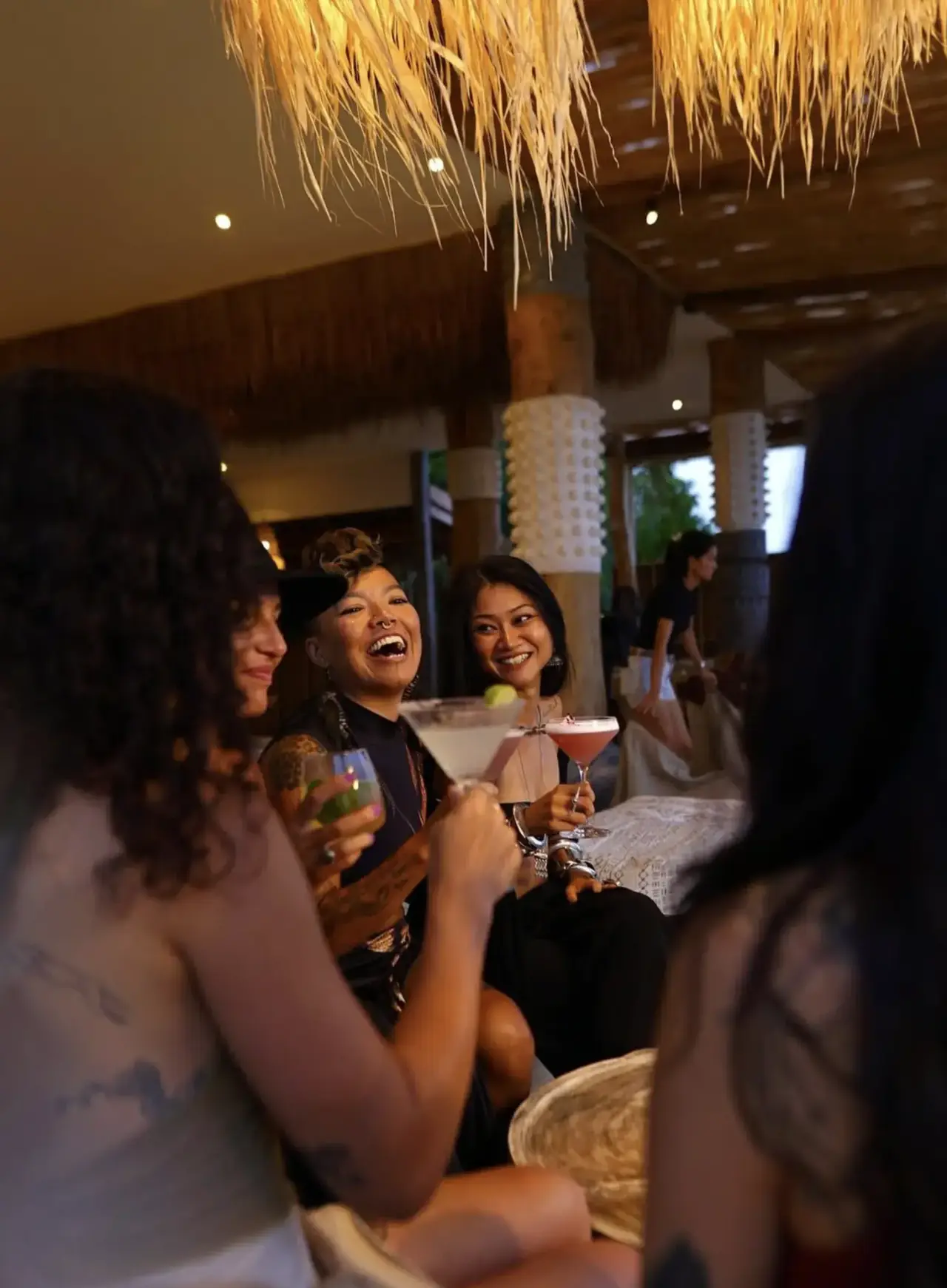 Sunset cocktails with ocean views at Koh Phangan seaview restaurant
